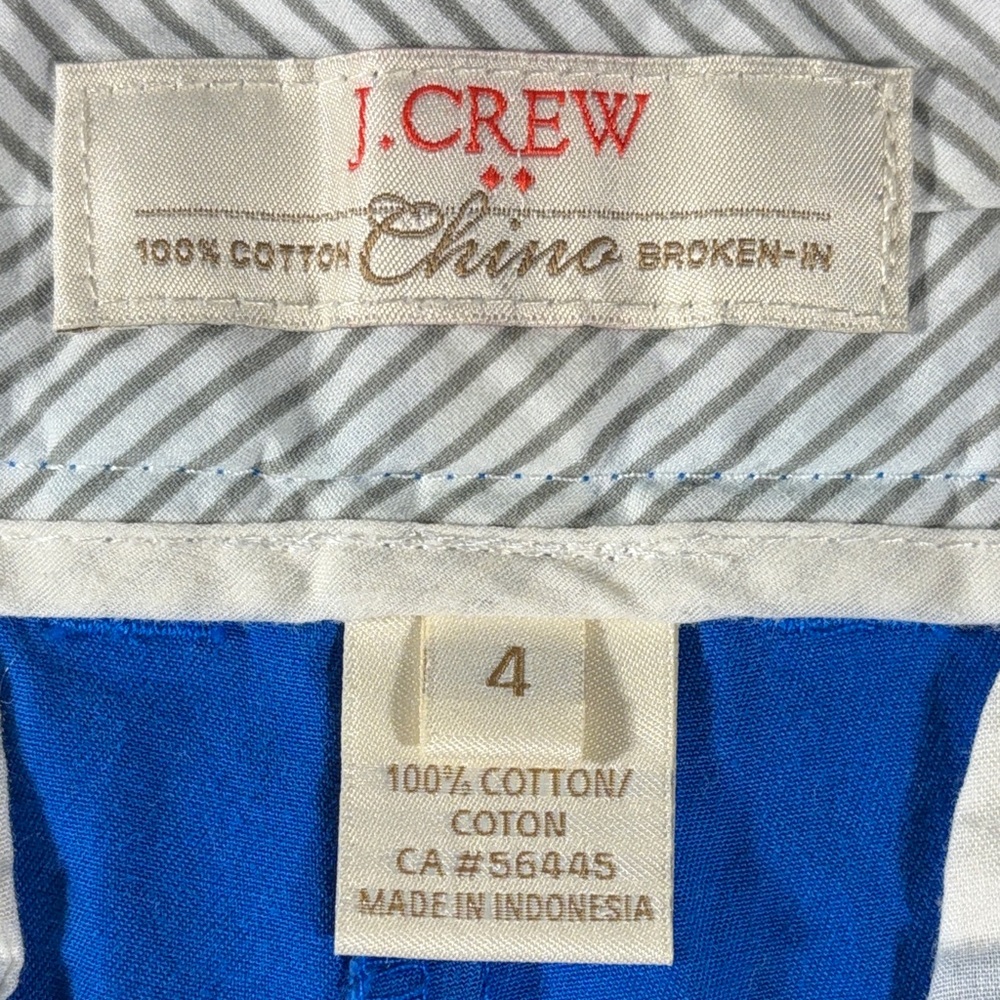 J. Crew womens cobalt blue Broken-In flat front 3" inseam chino shorts - size 4 - Picture 4 of 9